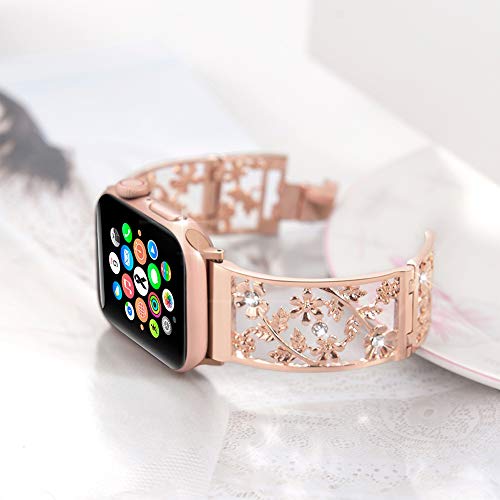 Image of Floral Band for Apple Watch Band, Women, Rose Gold, 38 /40 /41 /42mm