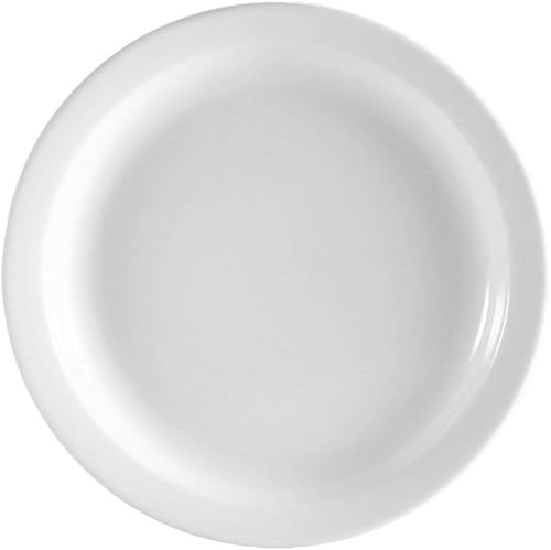 Restaurant Value, Gres Plato de Borde Estrecho 5 12", Blanco Brillante, Caja de 36