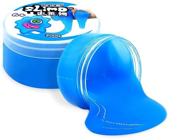 Stretchy Crystal Gel Slime for Kids; Sensory Toy; Fidget; Slime Toy for Kids; Makes Bubbles (Blue)