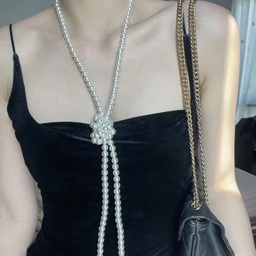 İnci Kolye Kadın Beyaz 150 cm, 1920'ler Gatsby Kostüm Aksesuarları, Uzun İnci Kolye, Zarif Yapay İnci Zincir, İnci Kolye, Modaya Uygun, İnci Kolye, Parti, Mezuniyet Balosu, Düğün, Festival için - Görsel 4