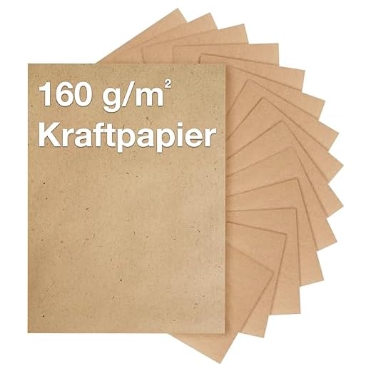 100x papel kraft 160 g/m² DIN A4 papel marrón hecho de cartón natural Navidad - como cartulina artesanal, cartón kraft, scrapbooking - imprimible