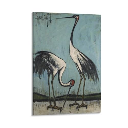 Painter Bernard Buffet Two Birds, One Pecking Poster Canvas Wall Art Decorative Bedroom Modern Home Print Picture Artworks 20x30inch(50x75cm)