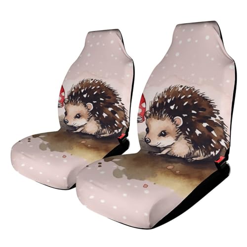 Housse de siège de voiture durable motif hérisson aquarelle avec protection universelle