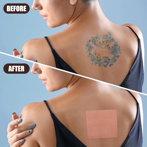 Burbell 3 Rolls Tattoo Cover up Tape Flaw Scar Conceal Sticker Waterproof Tattoo Makeup Patch Breathable Tattoo Tape Bandages for Covering Tattoos, 3 In, 4 In, 4.7 In x 16.4 ft