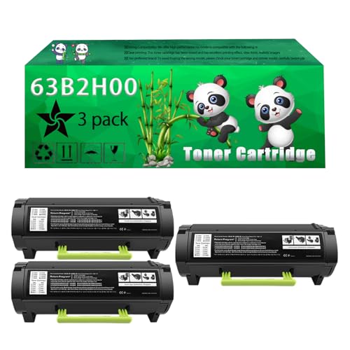 Replacement 63B2H00 Toner Cartridge Compatible for Lexmark MX717de Printers, Up to 25000 Pages, Vivid Colors, Contains Chip (3 Pack Black)