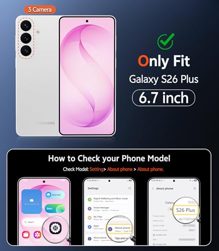 Image of FNTCASE for Samsung Galaxy S26-Plus Case: Clear Magnetic Phone Cases with Screen Protector Compatible with Magsafe Slim Anti Yellowing Shockproof Protective Transparent Cover (Pink Magnetic)