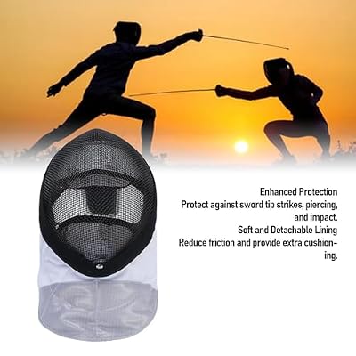 Fencing Mask, Breathable Detachable Lining, Full Coverage Helmet, Fencing Protective Gear Face Guard for Competitions