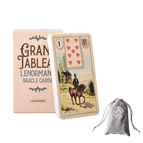 Générique - Générique Grand Tableau Lenormand Oracle avec Guide,Grand Tableau Lenormand Oracle with Guide Book,with Bag,Firend Game,Jouets de voyance