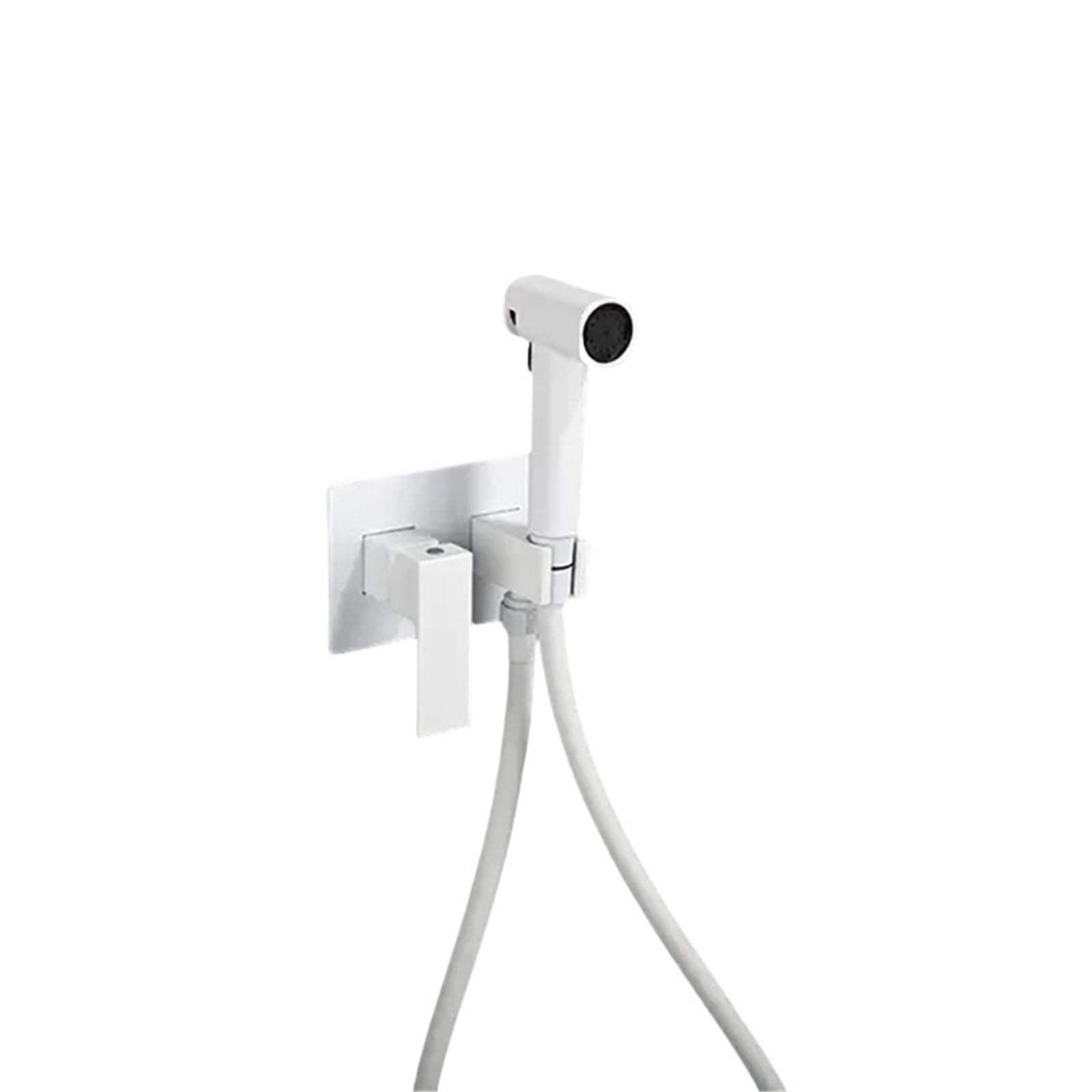 ZYCHSJXA Brushed Gold Bidet Sprayer Set Wall-Mounted Solid Brass Shattaf Shower Mixer Hot/Cold Faucet(Set Matte White)
