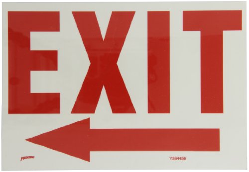 Panneau Exit Left Arrow phosphorescent Brady contre les pannes de courant