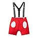 Kewlent Baby 1st Birthday Mouse Outfit Boy Cake Smash Bowtie Clothes First Birthday Baby Shorts Set (Red,18-24M)