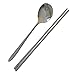 Kitchen Flower 5 sets Crane Carved Korean Traditional Cutlery Stainless Steel Spoon and Chopstick Set
