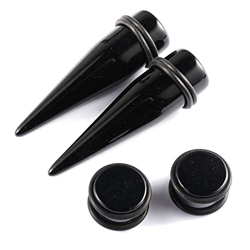 Memsion Ear Stretching Kit Gauges for Ears, 70 Pcs 14G-20mm Ear Gauges Expander Set Acrylic Ear Tapers and Plugs