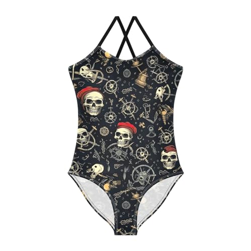 Toddler Pirate Skull One Piece Swimsuits for Girls 3T 202a2052