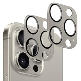 SAHARA - ZeroDamage Camera Lens Protector for iPhone 15 Pro and iPhone 15 Pro Max (2-Pack), Titanium, (ZD00134)