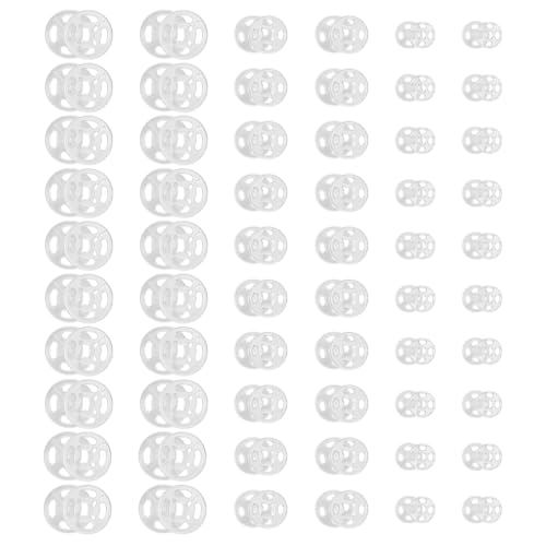 36 Set Plastic Sew on Snap Button, 3 Sizes Invisible Snaps f