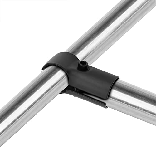 10 Sets 1 Inch T Pipe Clamp Connector Chain Link Fence Clamp, Stainless Steel 201 Black Tee End Rails Clamps, Thickness 1.7Mm(Fits Metal Pipe O.d.: 1"(25Mm), Which Trade Size Is 3/4") #TOP2