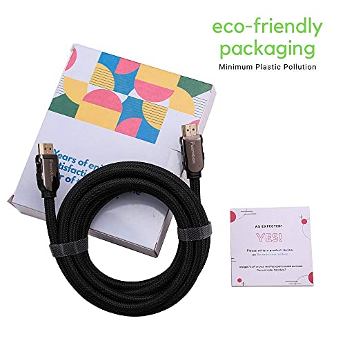 Pacroban 8K Certified Hdmi 2.1 Braided Cable (10Ft) Cl3 Rated Supports 48Gbps Ultra High Speed, 10K 8K 5K 4K At 120Hz, 60Hz Dynamic Hdr, Dolby Vision, Dolby Atmos #TOP7