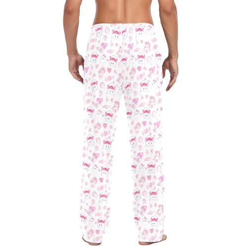 Cute Spirits with Candies Men's Cotton Pajama Pants with Pockets and Drawstring Comfortable and Stylish,S3