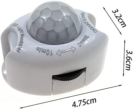 Miniatura 3 de ALOEU Detector de sensor de movimiento infrarrojo PIR DC5-24V Interruptor de temporizador de encendido automático Inicio Luz LED Cuerpo PIR Sensor