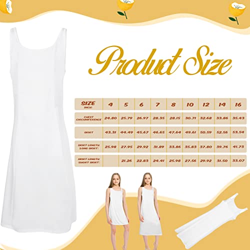 Mepase 2 Pcs Girls White Slip Sleeveless Full Slip For Girls Cotton Nylon Slip Tea And Knee Length Princess White Slip Kids (Size 10) #TOP5