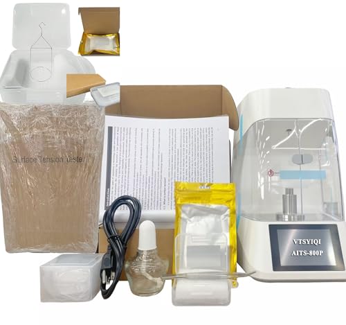 VTSYIQI Professional Surface Tension Meter Liquid Interfacial Tensiometer Du Nouy Ring Method with Range 0 to 1000 mN/m Accuracy 0.1mN/m Platinum Loop for Oil Paint Industry Test