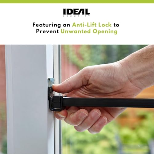 Ideal Security Window Security Bar with Childproof Lock, Adjustable Window Lock AC Units and Inside Security, Horizontal and Vertical Sliding Window Bar, Black (10.6-16.625 Inches) by Ideal Security - Image 4