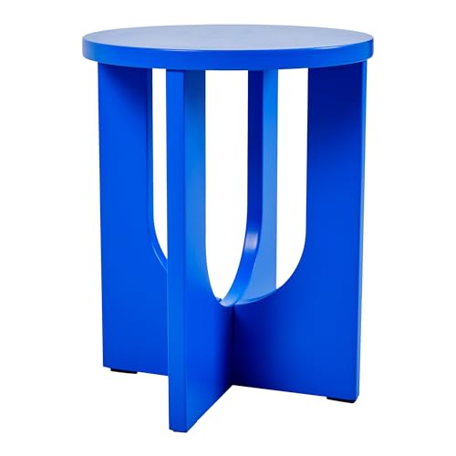 [En.Casa] Tavolino Centrale Da Salotto Tavolo Basso Da Caffè Con Piano Rotondo E Gambe Incrociate Tavolino Laterale Da Divano 50 X 40 Cm Blu Reale - 3