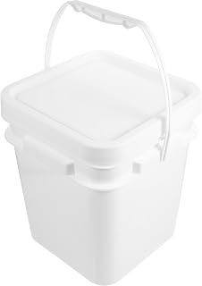 Cabilock White Plastic Pail Heavy Duty Bucket with Lid 10l Bucket Water Pail Container for Diy Crafts Projects