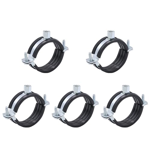PEROMI 5 PCS Split Ring Pipe Hanger Heavy Duty Adjustable Pipe Bracket Clamp Wall Ceiling Mount Pipe Support ID 3 Inch(75mm)