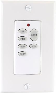 Anderic CHQ9051T / UC9051T Wireless Wall Switch Ceiling Fan Remote Control | 3-Speed Fan, Up & Down Light, Reverse | Works with UC7067RC, FAN28R-UD, UC7058GM Receivers | 304 MHz Dip Switch Pairing