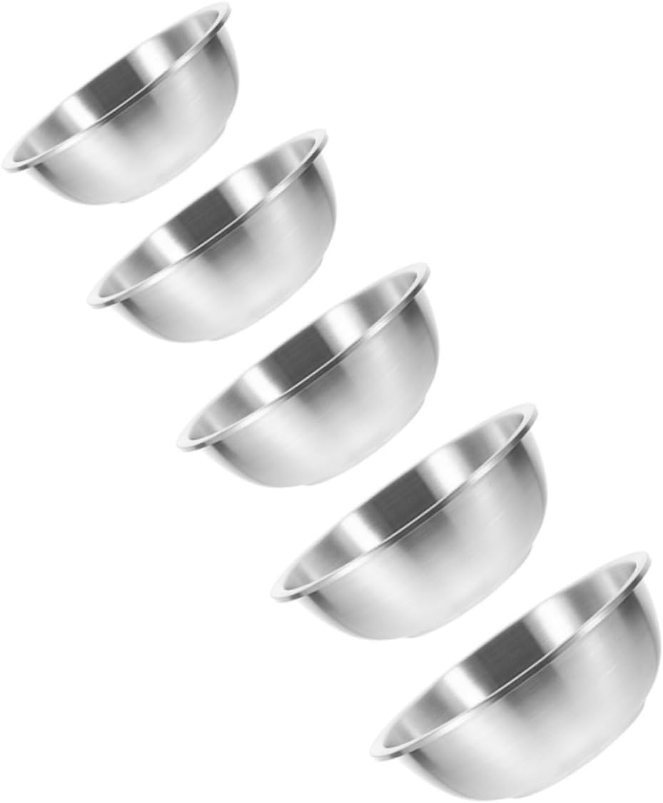 5pcs Stainless Steel Bowl Serving Bowl Lids for Kitchen Baking Meal Prep