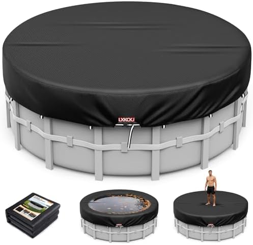 LXKCKJ 15 Ft Round Pool Cover for Above Ground Pools,420D Oxford Solar Tarp