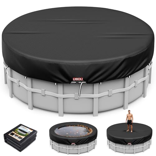 LXKCKJ 24 ft Round Pool Cover with Accessories Set