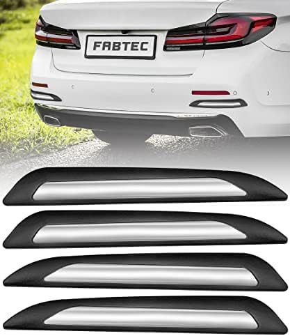 Fabtec Universal Car Bumper Protector Guard (Set of 4)… (20mm Single Chrome Bumper Protector)