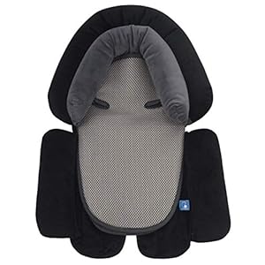 INFANZIA 3-in-1 Baby Sitzverkleinerer Universal für alle Kinderwagen, Neugeborenen Baumwolle Einsatz und Kopfstütze für Babyschale und Autositze, 49x35cm, Schwarz