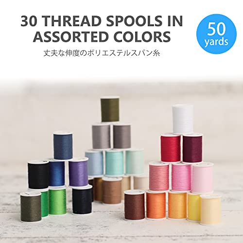 Leonis 30 Color Set Of Handy Polyester Sewing Threads 50 Yards/45 M Each[ 93011 ] #TOP3