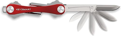 Miniatura 5 de KeySmart Mini cuchillo  Cuchillo de bolsillo para llavero, cortador compacto de boc plegable con acero inoxidable, accesorio adicional (plateado)