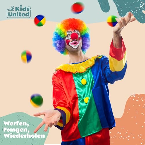 all Kids United® Jonglierbälle im 5er Set; Professionelles Jonglierball-Set im Jute-Beutel; Weiche Juggling Balls für Anfänger & Fortgeschrittene mit Gratis E-Book zum Trainieren