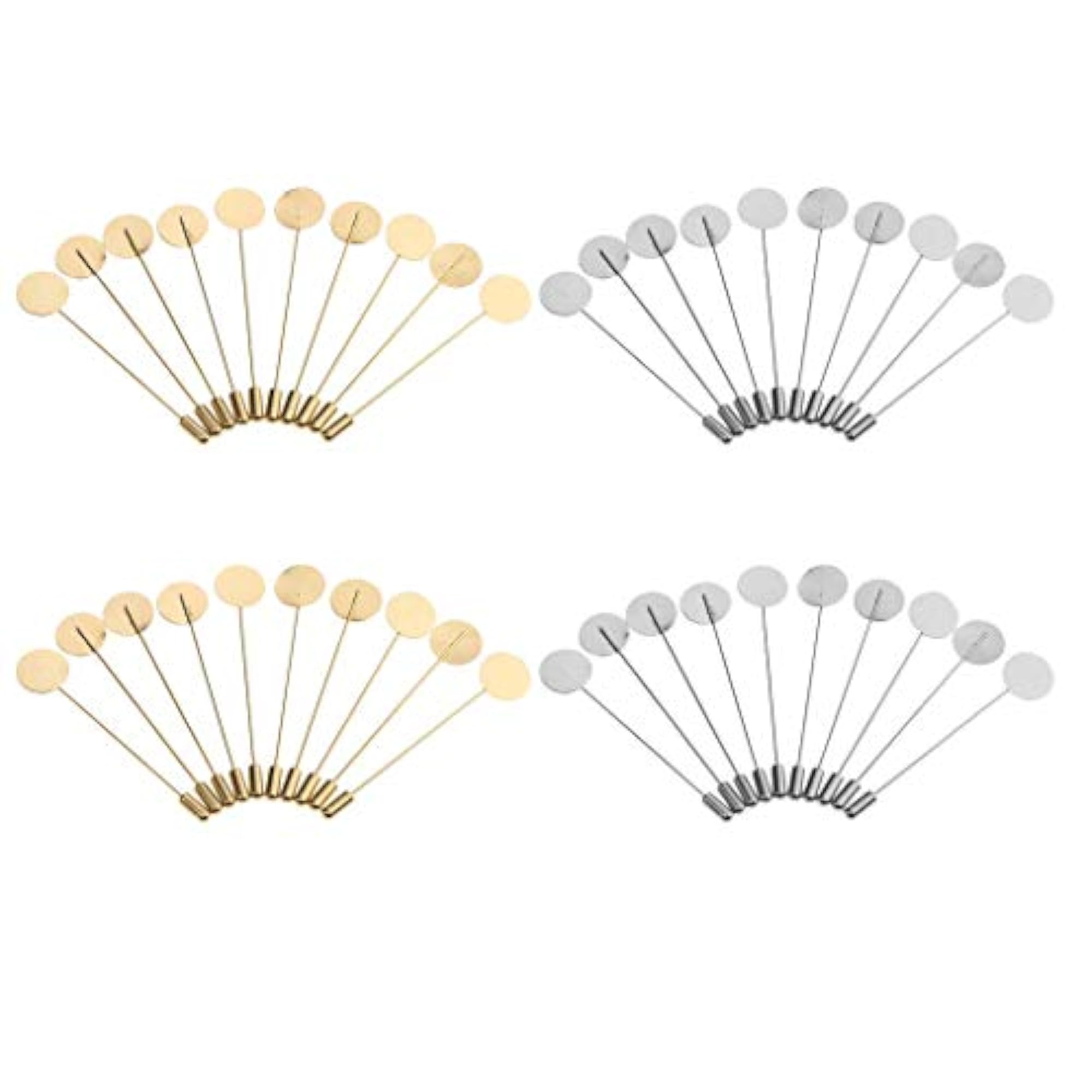 40pc Silver & Gold Tone Lapel Pin Stick Set for Men & Women