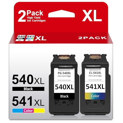 540XL 541XL Twin Pack Compatible for Canon 540 and 541 Ink Cartridges, Printer ink 540 541 XL, Ink cartridges 540 and 541 for Pixma TS5150 MG3650s MX475 MG3650 TS5151 MG4250 MG3600 MG3250 MG3550