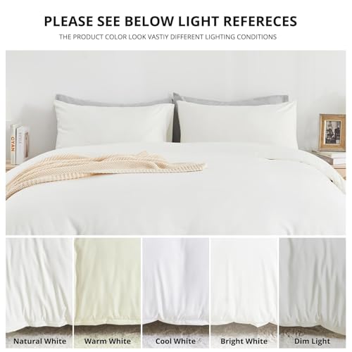 Sasttie Duvet Cover Queen, 3-Piece Ultra Soft Double Brushed Bedding Sets for All Season Use, Includes 1 Duvet Cover 90x90 Inches, 2 Envelope Pillowcases 20x30 Inches, White by Sasttie - Image 6