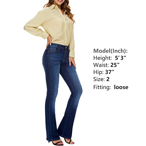 Vipones Bell Bottom Jeans For Women High Waisted Flare Jean Bootcut Stretch Skinny Wide Leg Denim Pants(109,Size 10) #TOP4