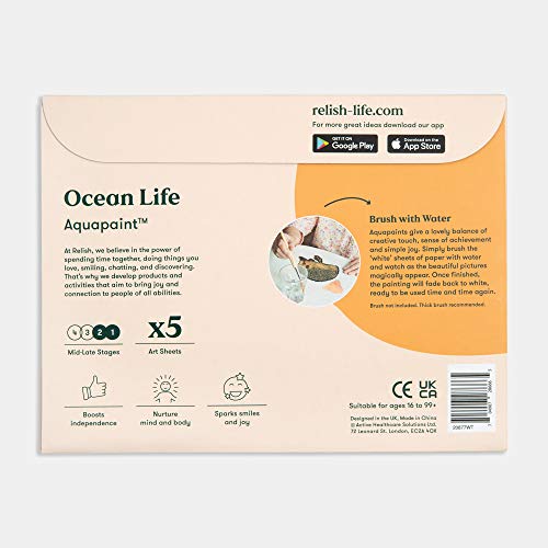 Relish - Aquapaints Activities For Seniors - Pack Of 5 Reusable Water Painting Toys, Ocean Life, Calming Products & Gifts For Elderly #TOP5
