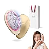 EMS ヘアブラシ ミニ wavewave マイナスイオン 赤色LED サラサラ 髪 クッションブラシ くし 誕生日 女性 妻 彼女 母 プレゼント (ギフト用（ゴールド）)