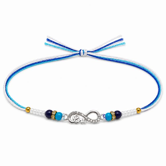 925 Sterling Silver Rakhi for Bhai, Brother | Pure Silver Rakhi Set with Roli Chawal | Traditional Raksha Bandhan Infinity Evil Eye Rakhi's with 925 Stamp | Gift for Bhai, Bhaiyan-image-45