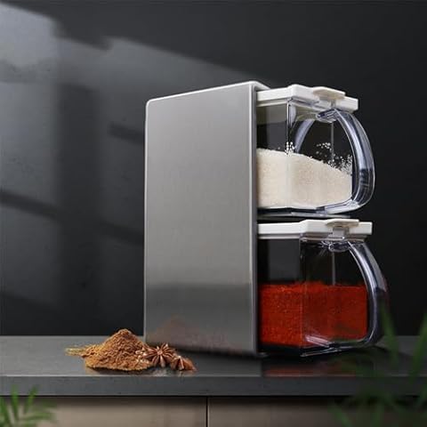 Gzsekken Premium Pure Acrylic Spice Container Set Cover