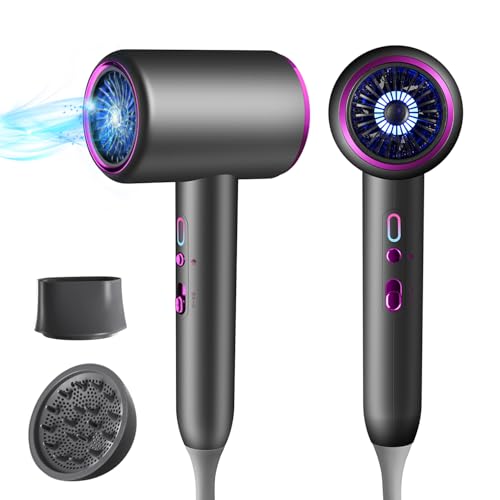 Professional Ionic Travel Blow Dryer with Diffuser - Lightweight and Quiet