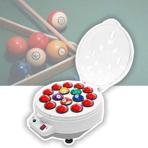 YUZINO Pool Ball Cleaner Machine 16 Balls Automatic Polisher, Professional Electronic Billiard Ball Cleaner Machine, with Low Noise & 180W Motor Cooling System for Billiards and Snooker Ball Sets