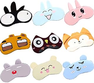 9 Pack Cute Animal Funny Sleep Mask for Girls Soft Plush Blindfold Cute